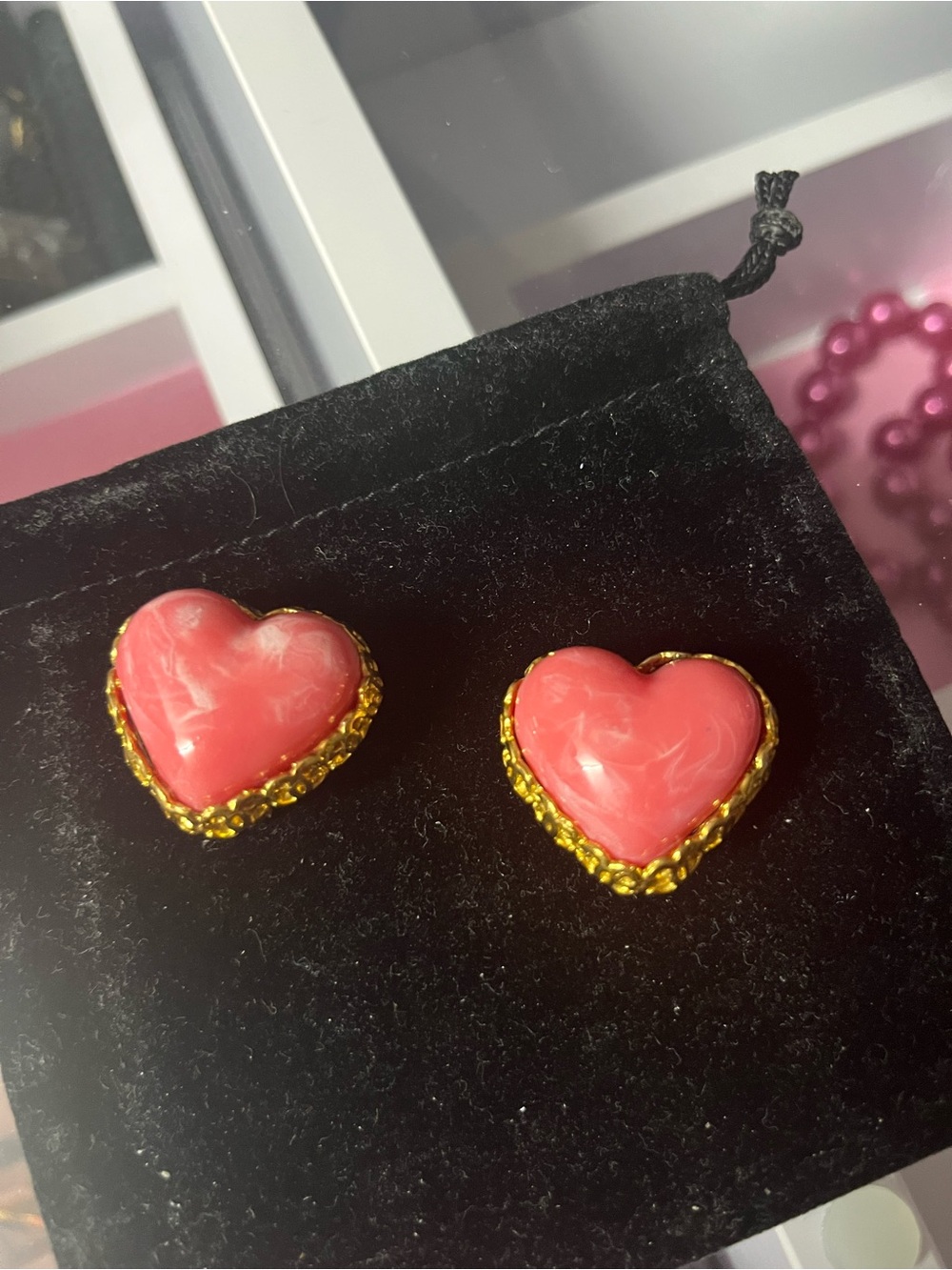 Chanel 95P Barbie Pink Heart Clip-On Earrings